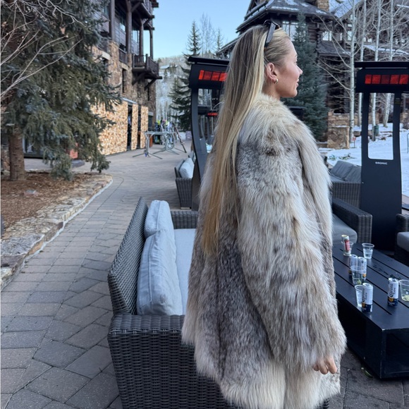 RARE Vintage 100% Lynx Fur Coat Real fur Luxury Jacket apres ski vibes - Picture 5 of 17